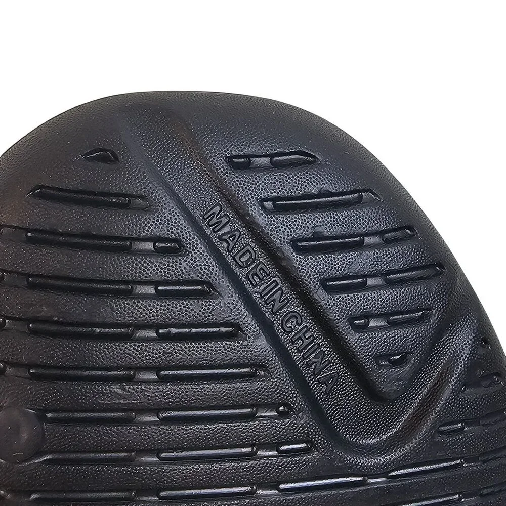 Pretty Little Things Womens US 7‎ Black Cut Out Rubber Ribbed Sole Slide Shoes